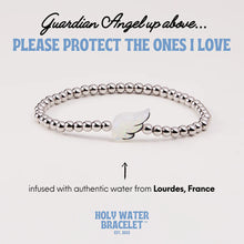Load image into Gallery viewer, Guardian Angel Holy Water Stretch Bracelet in Silver