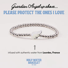 Load image into Gallery viewer, Guardian Angel Holy Water Stretch Bracelet in Silver