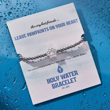 Load image into Gallery viewer, Pawprint Holy Water Stretch Bracelet in Silver