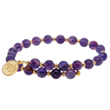 Load image into Gallery viewer, Amethyst Gold-Filled Bead Wrap by Wind &amp; Fire