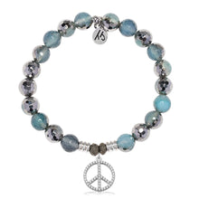 Load image into Gallery viewer, Peace CZ Silver Charm Bracelet - TJazelle