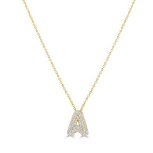 Load image into Gallery viewer, Bubble Pave Diamond A Initial Necklace