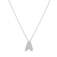 Load image into Gallery viewer, Bubble Pave Diamond A Initial Necklace