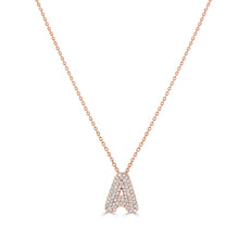 Load image into Gallery viewer, Bubble Pave Diamond A Initial Necklace