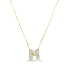 Load image into Gallery viewer, Bubble Pave Diamond M Initial Necklace