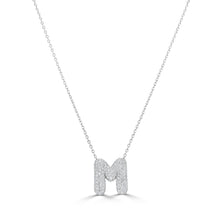 Load image into Gallery viewer, Bubble Pave Diamond M Initial Necklace