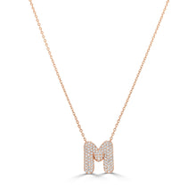 Load image into Gallery viewer, Bubble Pave Diamond M Initial Necklace