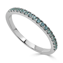 Load image into Gallery viewer, Aquamarine BIRTHSTONE STACKABLE RING - 14K White Gold