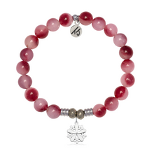 Load image into Gallery viewer, "Thank You" Flower Silver Charm Bracelet - TJazelle
