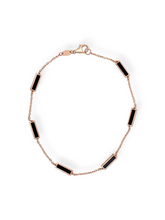 Load image into Gallery viewer, Black Ony &amp; Rose Gold Inlay Bracelet - 14K Rose Gold