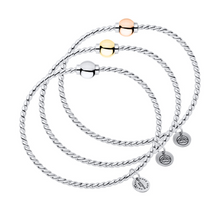 Load image into Gallery viewer, Silver Twist Cape Cod Single Ball Bangle