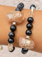 Load image into Gallery viewer, Blue Sparkle Sandstone with Wire Wrapped Stone Beaded Bracelet - Cristina K
