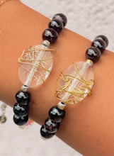 Load image into Gallery viewer, Blue Sparkle Sandstone with Wire Wrapped Stone Beaded Bracelet - Cristina K
