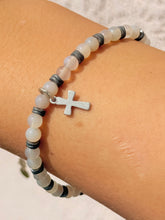 Load image into Gallery viewer, Cross Gray Stretch Bracelet - Chavez for Charity