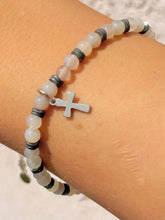 Load image into Gallery viewer, Cross Gray Stretch Bracelet - Chavez for Charity
