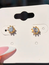 Load image into Gallery viewer, Crown Earrings - Gold Sterling Silver