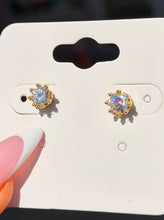 Load image into Gallery viewer, Crown Earrings - Gold Sterling Silver