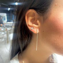 Load image into Gallery viewer, Long Diamond Dangle Earrings - 14K Yellow Gold