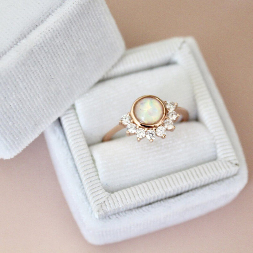 Lois Ring in White Opal - Chloe & Lois