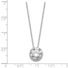 Load image into Gallery viewer, Sterling Silver Diamonique Round Pendant on 18" Cable Chain