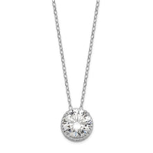 Load image into Gallery viewer, Sterling Silver Diamonique Round Pendant on 18" Cable Chain