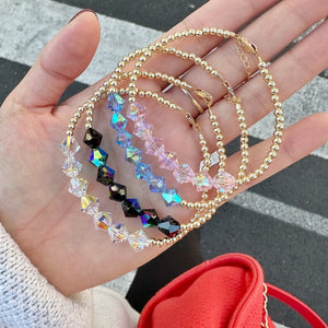 "Jumbo Swarovski Aqua Crystal" Beaded Bracelet- Our Whole Heart