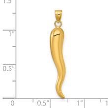 Load image into Gallery viewer, 14K Hollow Italian Horn Pendant
