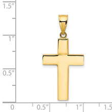 Load image into Gallery viewer, 14k Hollow Cross Pendant - 14K Yellow Gold