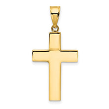 Load image into Gallery viewer, 14k Hollow Cross Pendant - 14K Yellow Gold