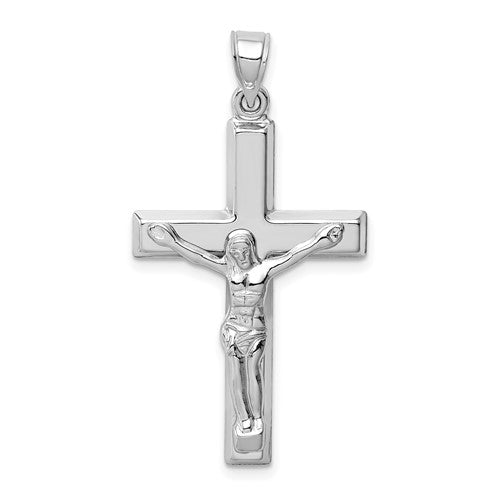 Polished Crucifix Pendant - 14k White Gold