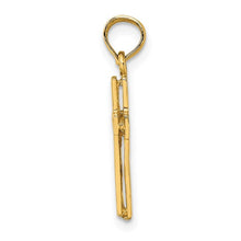 Load image into Gallery viewer, 2D Polished Textured Cross Pendant - 14K Yellow Gold