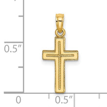 Load image into Gallery viewer, 2D Polished Textured Cross Pendant - 14K Yellow Gold