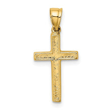 Load image into Gallery viewer, Polished Cross with Heart Center - 14K Yellow Gold