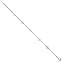 Load image into Gallery viewer, Rhodium-plated White Simulated Pearl Bracelet
