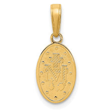 Load image into Gallery viewer, Small Miraculous Medal Charm - 14K Yellow Gold