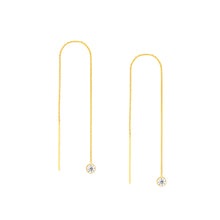 Load image into Gallery viewer, CZ Threader Earrings - 14k Gold