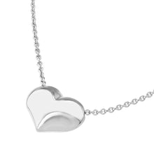 Load image into Gallery viewer, Puffy Heart Adjustable Necklace - 14K White or Yellow Gold