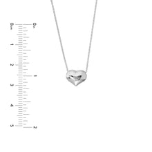 Load image into Gallery viewer, Puffy Heart Adjustable Necklace - 14K White or Yellow Gold