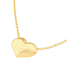 Load image into Gallery viewer, Puffy Heart Adjustable Necklace - 14K White or Yellow Gold