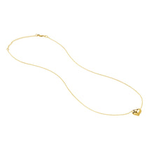 Load image into Gallery viewer, Puffy Heart Adjustable Necklace - 14K White or Yellow Gold