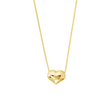 Load image into Gallery viewer, Puffy Heart Adjustable Necklace - 14K White or Yellow Gold