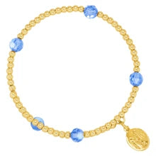 Load image into Gallery viewer, March Birthstone Gold-Filled Bead Wrap - By Wind &amp; Fire