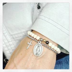 Mary Diamond Cross Bracelet- Love Lisa