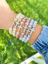 Load image into Gallery viewer, Pave Cross Bead on Mystic Gold Quartz - Elena Michele