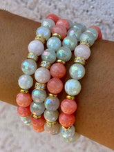 Load image into Gallery viewer, "Sunrise" - Moonstone w/Coral Orange- Marie's Exclusive-TJazelle Bracelet