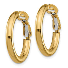 Load image into Gallery viewer, Polished Round Omega Back Hoop Earrings - 14K Yellow Gold