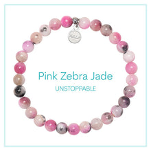 Load image into Gallery viewer, Pink Zebra Jade "Unstoppable" Stacker - TJazelle HELP