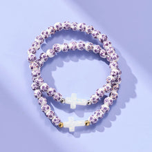 Load image into Gallery viewer, Purple Porcelain Holy Water Cross Bracelet