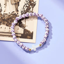 Load image into Gallery viewer, Purple Porcelain Holy Water Cross Bracelet