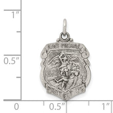 Load image into Gallery viewer, Sterling Silver Antiqued St. Michael Badge Medal